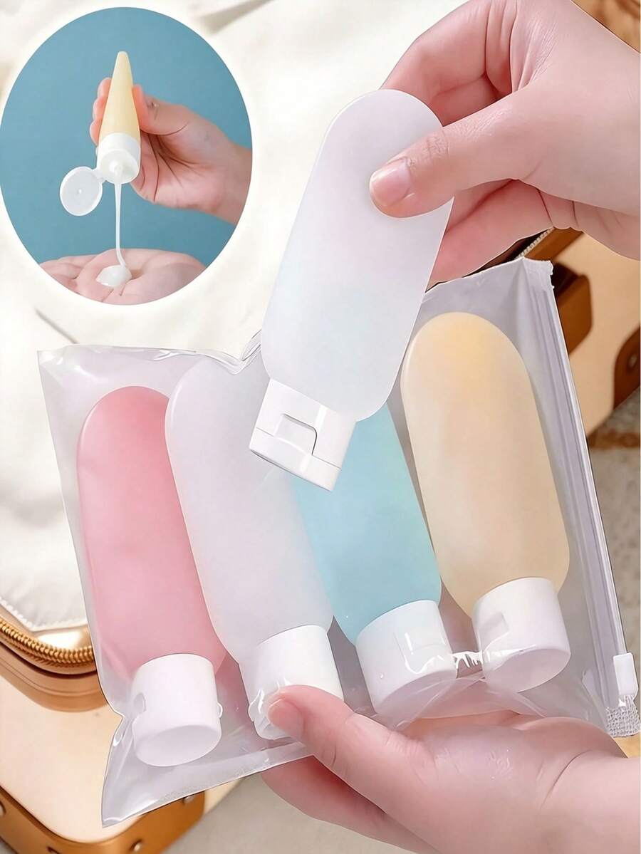 1/3/4pcs Plastic Travel Bottles, 2.03oz - Refillable, Leak-Proof, Unscented Cosmetic Containers, Suitable For Lotion, Bath And Skincare Products, Portable Toiletry Bottle Set - Dispensing Bottles - View 1