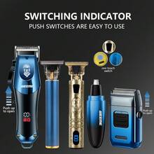 WEEME 4件套/3件套/2件套男士专业电动剃须刀套装，带LED显示屏，无线理发器，剃须刀，胡须修剪器，男士理发套装礼盒 - 查看 3