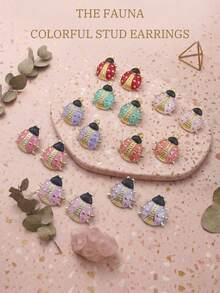 Miteyou Stainless Steel Ladybug Drop Earrings Waterproof Jewelry Earring Set, Summer Beach Jewelry Stainless Steel Jewelry Set, Suitable For Party, Holiday, Wedding, Daily, Music Festival, Beach Vacation, Perfect Gift For Valentine's Day, Birthday, Mother's Day - Multicolor - View 6