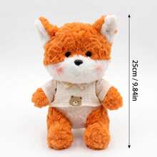 9.84 In Cute Orange Fox Stuffed Animal, Soft And Fluffy, With Detachable Shirt; Pink Cheeks, Adorable Design, Comfortable Touch, Perfect As A Cute Room Decor Ornament And An Excellent Gift For Children, Boys, Girls, Teenagers, Plush Doll Collectors And Animal Lovers - Multicolor - View 11