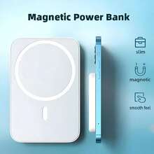 Designer Style 5000mAh Magnetic Wireless Power Bank With 20W USB-C PD Fast Charge, Slim Portable Charger With Strong Magnetic Ring For Stable Everyday Charging, Ideal For Office Travel Handbag Carry, Mother's Day, Anniversary, Birthday, Christmas, New Year Gift Idea - 預設 - 查看 9