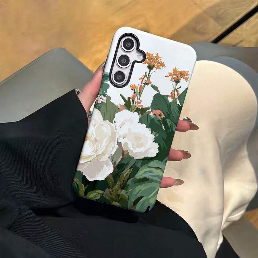 Funda para teléfono - Compatible con 17, 16, 15, 14, 13, 12, 11, Plus, Air, Pro, Max, Galaxy S21, S22, S23, S24, S25, S26 FE, Edge, Pus, Ultra, A05, A06, A07, A13, A14, A15, A16, A17, A26, A52, A53, A54, A55, A56, A32, A34, A35, A36, A71, Regalos perfectos Funda para Samsung Galaxy S25 Ultra 4G 5G con diseño de plantas, funda suave esmerilada negra para Samsung S23Ultra/S23Plus/S22/S22Plus/S22Ultra/S21/S21Plus/S21Ultra/S23/S24/S24Plus/S24Ultra/S20Fe/S24Fe/A16/A15/S25/S25Plus/S - Color mixto 1 - Ver 1