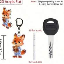 Móc khóa acrylic 2D hình Nick trong phim Judy's Park, mặc bộ đồ ngủ chấm bi xanh trắng và ôm một chú gấu bông. Được làm từ chất liệu acrylic 2D phẳng, dễ dàng treo vào chìa khóa, túi xách hoặc ba lô. Một phụ kiện tuyệt vời cho người hâm mộ anime trong sử dụng hàng ngày. - Nhiều màu - Xem 3
