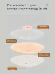2/6pcs Reusable Silicone Nipple Covers, Seamless Invisible Self-Adhesive Pasties, Women's Lingerie & Accessories - Apricot - View 4