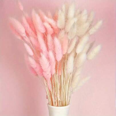 55-60 piezas, Hierba artificial de cola de conejo roja de 17 pulgadas, decoración del hogar, tallos de hierba de cola de conejo artificial adecuados para arreglos florales de estilo bohemio, manualidades DIY, decoración del hogar, la cocina y la boda, Navidad, Acción de Gracias, elaboración de coronas