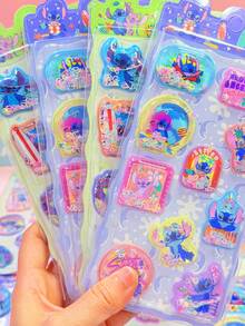 Disney Bộ sticker 3D hình Stitch, sticker dập nổi, sticker tái sử dụng dùng cho sổ lưu niệm, nhật ký, trang trí điện thoại, sticker tương tác cho trẻ em, trang trí hàng ngày, trang trí tiệc, sticker 3D tự làm dễ thương. - Nhiều màu - Xem 1