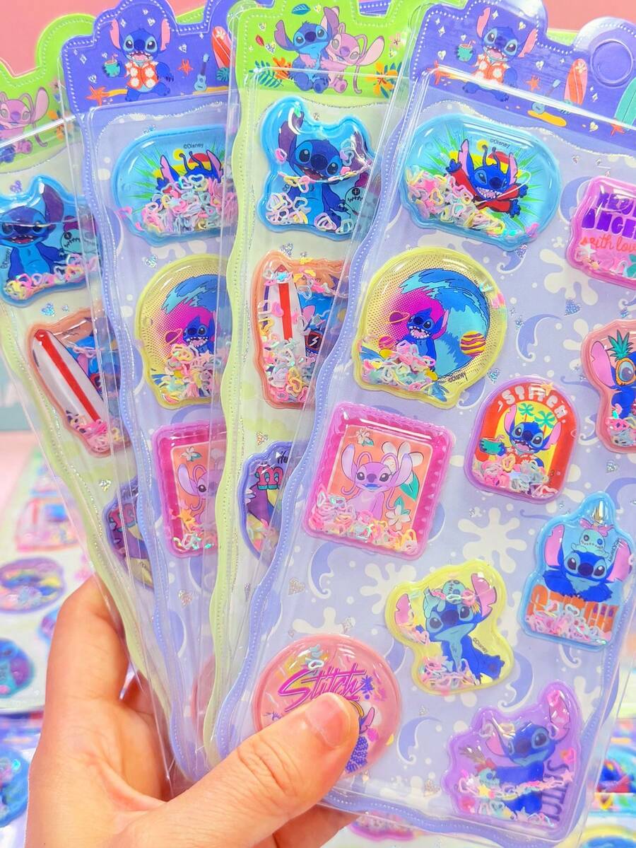Disney Bộ sticker 3D hình Stitch, sticker dập nổi, sticker tái sử dụng dùng cho sổ lưu niệm, nhật ký, trang trí điện thoại, sticker tương tác cho trẻ em, trang trí hàng ngày, trang trí tiệc, sticker 3D tự làm dễ thương. - Nhiều màu - Xem 1