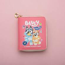 Bluey 1个蓝色卡通“宾果”数字设计收纳袋，耳机配件袋，零钱包卡包，多功能收纳袋，主题派对装饰，旅行配件，蓝色动漫派对礼品，派对化妆配件，派对摄影道具，生日活动奖品，节日派对用品 - 彩色 - 查看 9