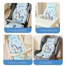 1pc Cartoon Stroller Cooling Mat, Breathable Mesh Pad For Baby Carriage, Highchair, Pram, Suitable For Summer - Multicolor - View 4
