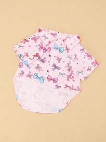 1pc Non-Stretchable Polyester Fabric Pet Shirt, Designed For Cats And Small Dogs. Suitable For Small And Medium Pets. Cat Supplies, Daily Dog Shirt, Summer Top, Small Dog Clothes. Not Suitable For Large Dogs. This Garment Runs Small, Recommend Ordering 1-2 Sizes Up From Your Usual Size. - Pink - View 9