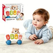 Juguete de oso de peluche de coche con sonido y luz musical multifuncional para bebés, juguete interactivo de múltiples escenarios, juguete educativo para bebés, juguete de pista deslizante giratoria, juguete de aprendizaje interesante (baterías no incluidas) - Multicolor - Ver 3
