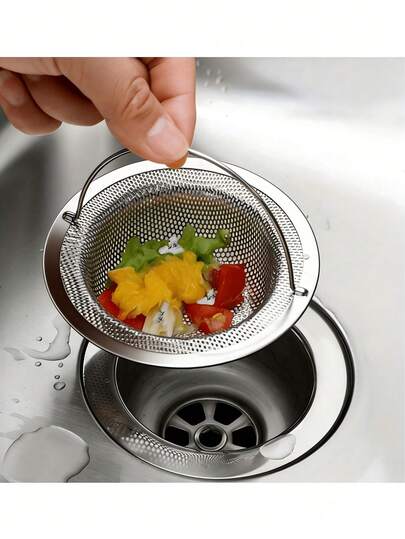 High Quality Kitchen And Bathroom Drain Filter, Sink Strainer With Anti-Slip Handle - Captures Food And Debris To Prevent Clogging, Rust-Resistant Mesh Drain Cover