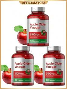 Horbäach Apple Cider Vinegar Capsules – 2400mg Per Serving – High-Potency ACV From Fermented Apples – 150 Capsules – Non-GMO, Gluten-Free, Quick Release - 3 - View 8