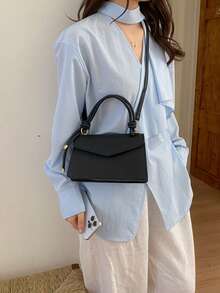 2026新款韩版时尚通勤女包，优雅别致单肩斜挎包 - 黑色 - 查看 10