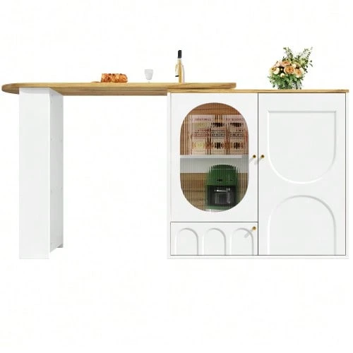 Um 360° Drehbarer Bartisch, Stehtisch (Korpus 138 - White - View 1