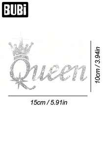 Women's Rhinestone Crown Car Sticker, Waterproof Cute Interesting Universal Rearview Mirror Full Body Car Decal Accessories - Queen - View 4