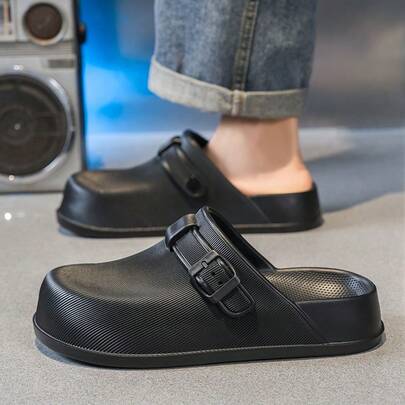 Men's Casual Slide Sandals, New Closed Toe Slippers, Comfortable Outdoor Slip-On Flip Flops, Lightweight Non-Slip House Shoes, Beach Sandals For Daily Wear