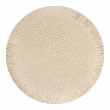 1/2/4/6/8pcs 15-Inch Round Woven Tassel Placemats, Heat-Resistant Table Mats, Bohemian Style Tassel Placemats, Hotel & Restaurant Tableware Decor, Living Room & Dining Table Non-Slip Pads, Suitable For Family Gatherings, Weddings, Parties - Dark Green - View 19