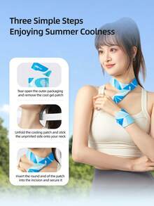 Remendo de Gel de Resfriamento Instantâneo de Verão Cofoe - Bolsa de Gelo de Gel, Remendo de Gel de Resfriamento Físico, Remendo de Resfriamento Portátil e Macio Aplicável à Testa, Pescoço e Corpo, Pescoço, Braços, Pernas e Costas. Alívio do Calor ao Ar Livre, Trabalho e Direção de Longa Distância, Frescor Duradouro, Uso Diário - 500 mm x 36 mm - 1 peça/saco - Visão 10
