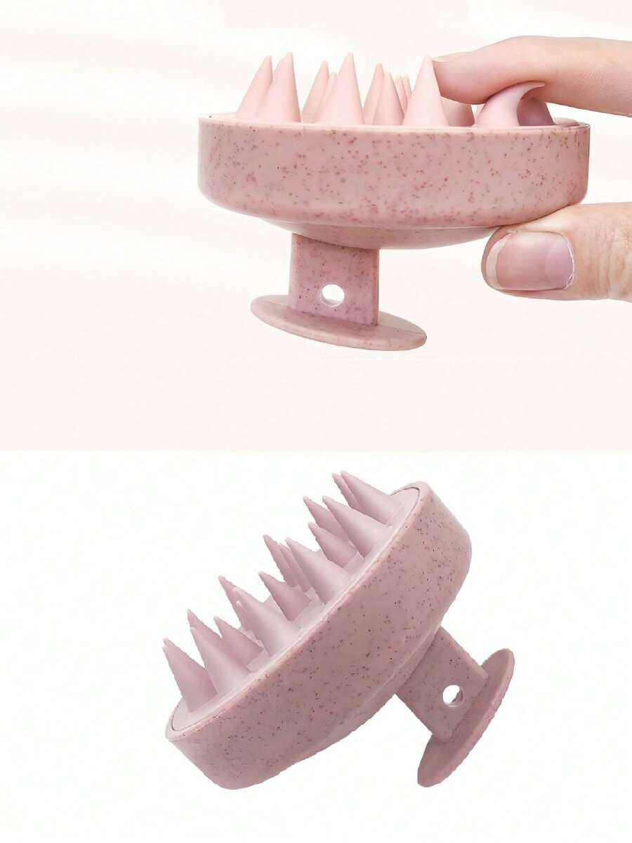1 chiếc bàn chải gội đầu bằng nhựa màu hồng 8cm*6.5cm, bàn chải massage da đầu mềm mại, dụng cụ chăm sóc cơ thể, thích hợp cho du lịch, hoạt động ngoài trời, thể thao, văn phòng, trường học, kẹp tóc, phụ kiện tóc, đồ dùng học tập, ngày Valentine - nhiều màu - Xem 1