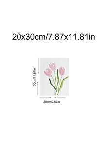 1pc Tulip Floral Poster, Tulip Art Striped Print Bouquet Print, Tulip Gift For Floral Enthusiasts, Pink Tulip Wall Art, Soft Pink Bouquet, Ideal Gift For Friends, Bedroom Art Print, Living Room Decor, Office Decor, Kitchen Decor, Bathroom Decor, Wall Art, Framed Canvas Wall Art Poster - 1PCS - View 24