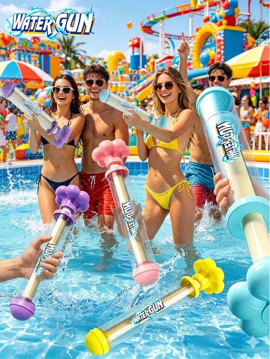 4支/1支夏季ABS水枪，抽拉式设计，大容量，高压水柱，耐用ABS材质，适合成人使用，是游泳池、海滩、草坪、后院和水上乐园的理想之选，是海滩旅行、泳池派对、家庭聚会和暑假的完美水枪玩具，也是送给男孩女孩的绝佳礼物。