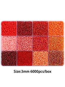Kit com 6000 peças/caixa de miçangas de vidro vibrantes de 3 mm - Miçangas espaçadoras redondas para confecção de joias, suprimentos artesanais multicoloridos para artesanato de joias DIY. - Conjunto de miçangas - Ver 14
