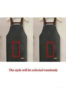 Fun Kitchen Accessories Sleeveless Apron, Printed With Floral Sunflower Daisy Letter A-Z Patterns, Kitchen Tools Cooking Sleeveless Thickened Neutral Style, Kitchen Supplies, Black Waterproof Oil-Resistant Adjustable Kitchen Cooking Apron - A - View 11
