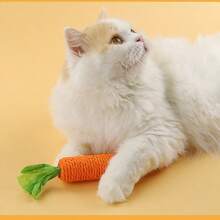 1/2pcs Self-Entertainment Cat Toys, Carrot Shaped Chew Stick, Scratch Toy, Teeth Grinding, For Kittens & Cats - Multicolor - View 5