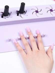 1 Peça de Almofada de Base de Silicone Roxa para Unhas, Placa de Prática para Iniciantes na Aplicação de Unhas Acrílicas, Almofada Antiderrapante para Polimento de Unhas, Ferramentas de Prática Multifuncionais com Armazenamento, Adequado para Salões de Unhas e Uso Doméstico, Produtos para Unhas, Ferramentas para Unhas - Malva - Visão 6