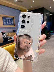 1个趣味TPU材质猴子表情图案透明奶油波纹加厚防摔精准开孔镜头保护手机壳，适用于防摔防震镜头全覆盖保护，时尚高端，男女皆宜，是时尚爱好者的理想之选，简约时尚的手机壳，兼容/Galaxy////Transsion等品牌。 - 無色 - 查看 7
