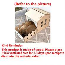 1 Set Castillo de madera para conejos, refugio de madera para interiores para conejos, chinchillas, hámsters y cobayas - Multicolor - Ver 5