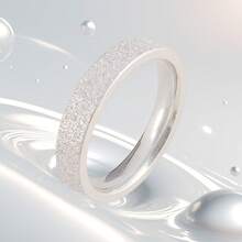 Anillos de pareja de acero de titanio con brillo mate y diseño de estrellas de lujo premium - Multicolor - Ver 8