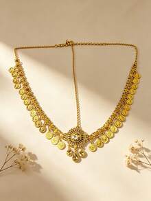 Dây đeo đầu kiểu Bohemian đính đồng xu vàng và đá quý, phụ kiện thời trang Trung Đông Ả Rập, thích hợp cho hoạt động ngoài trời, đám cưới, tiệc tùng, làm quà tặng cho bạn bè. - Vàng - Xem 8