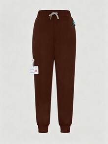 cimmuovere High-Waisted Slim-Fit Workwear - Multi-Pocket Design - Slim Breathable Pants - Side Zipper Pockets - Elastic Hem - Brown - View 3