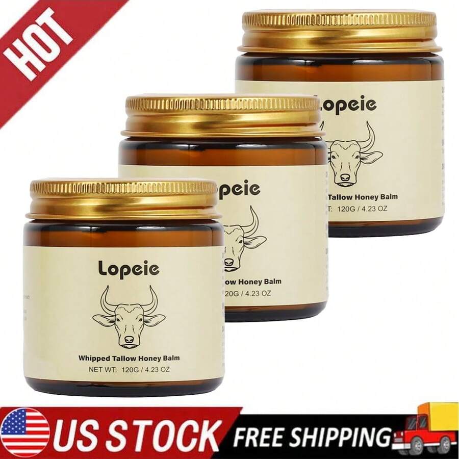 Lopeie Whipped Grass-Fed Beef Tallow Honey Balm 4 Oz, Lavender Scent Handmade Moisturizer, Hydrating & Firming Body Care For Dry Skin, Soft Smooth Luminous Skin - Đồng hạng 3 - Xem 1