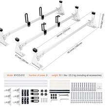 Trailer Ladder Rack, 54" 3 Crossbars Ladder Roof Rack, Heavy-Duty Steel Van Roof Ladder Rack, 800 Lbs Capacity Van Ladder Rack With Straps, Fit For Ford Transit 150, 250, 350, 2015-2022 - Square Tube 800 Pounds - View 7