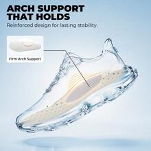 Men's Slip On Stability Cross Trainer Walking Shoes Coushioning Arch Support Non Slip Breathable Comfortable Workout Running Tennis Gym Fashion Sneaker - 灰色 - 查看 6