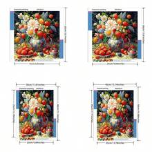 5D Diamond Painting Kit - Full Round Diamond, Floral Pattern, Acrylic Craft Set For Home Decor, Frameless Diamond Painting Gift Set - View 7