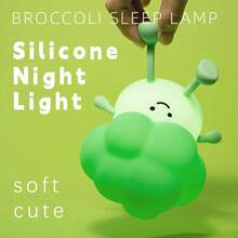 Luz nocturna con forma de verdura de silicona, control táctil con temporizador y regulador de intensidad, lámpara de dormitorio recargable por USB - luz blanca - Ver 8