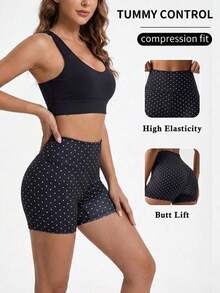 FWH Sweet Street Style Polka Dot Shorts Sports - Black - View 2