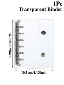 1 Peça Pasta Transparente A5 A6 A7, Anéis Folhas Soltas Planejador, Capa de Caderno, Organizador Recarregável de Escritório, Organizador de Arquivos, Suprimentos de Escritório - Design Transparente para Fácil Visibilidade, Volta às Aulas, Suprimentos Escolares, Carteiras Duráveis para Dinheiro, Orçamento, Itens Essenciais de Escritório, Bens Domésticos, Visual Moderno, Conteúdo Visível, Construção Resistente, Portfólio de Diário de Estética Minimalista - transparente - Visão 15