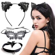 Animal Headband Halloween Cat Ear Headband With Fluffy Tail Costume Set For Adults - Multicolor - View 6