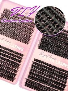 Rikuaild 600pcs D-Curl Natural Soft Fluffy Eyelash Book, 40D+60D+80D+100D Cluster Lashes For DIY, Suitable For Party, Travel, Beach, Portable Eyelashes - D - View 3