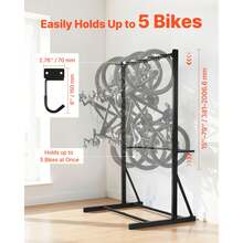Bike Storage Racks - 1 Wagen 1 Stück 5 Fahrzeuge Vertikal Aufhängung - ראה 2