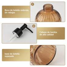 3件套棕色条纹浴室套装 - 洗漱瓶 + 漱口杯 + 托盘，浴室配件 - 茶色三件套 - 查看 6