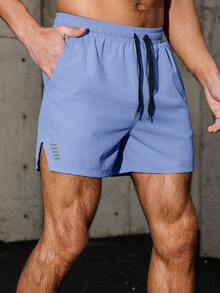 Men's Collapsible Quick-Dry Multi-Pocket Outdoor Sports Shorts - Baby Blue - View 6