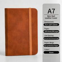 Set di quaderni rilegati in copertina rigida A5/A7 - Copertina in pelle PU, 200 pagine/100 pagine, adatto per scuola, università, lavoro, viaggio - Quaderno a righe, comodo per prendere appunti - Quaderno A5 - Visualizzare 17