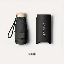 Multi-Color Options: Women's Foldable Pocket Umbrella, UV Protection, Compact Mini Sun Umbrella, Portable Sunshade(Black) - Màu đen, 1 chiếc - Xem 12
