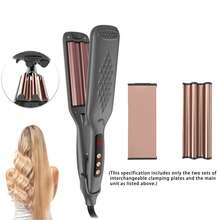 2-In-1 Negative Ion Hair Curler And Straightener, With Interchangeable Plates, 4 Temperature Settings, Fast Heating, Volumizing Hair Clips, Suitable For Straight And Curly Hairstyles - Multicolor - View 14